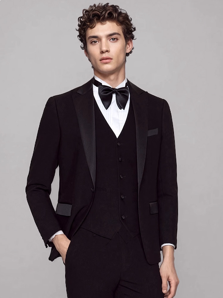 メンズスーツセット高級黒フォーマルディナー服結婚式新郎着用ハ - Men'S Formal Dinner Wear のレビューと価格