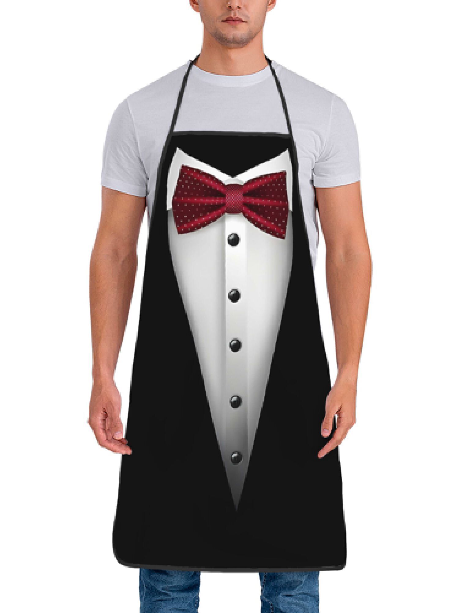 タキシードエプロン赤い蝶ネクタイキッチン調理ベーキングギフト - Men'S Formal Wear Bow Ties のレビューと価格